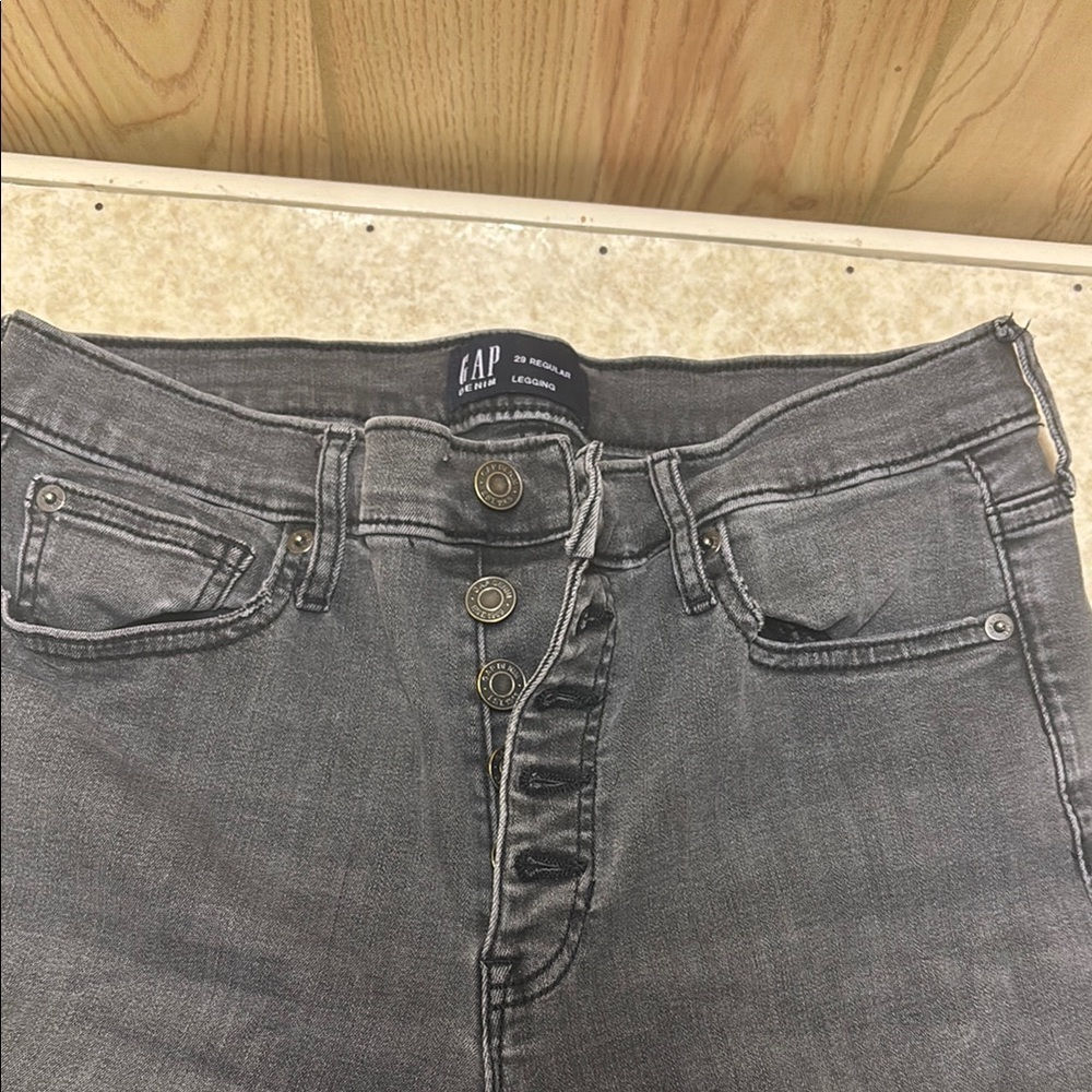 GAP Black/Gray High Rise Jeans leggings